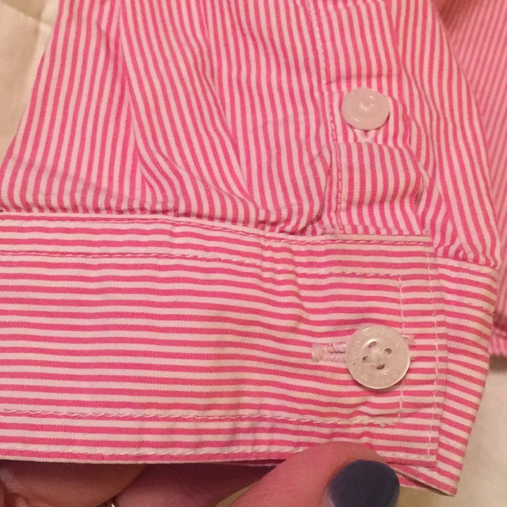 77Kids Pink Striped Button Down Shirt Size S